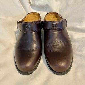 *EUC* ARIAT Sport Mules -Brown - Wmns Sz 7B -Closed Toe -Leather Shoes -Western